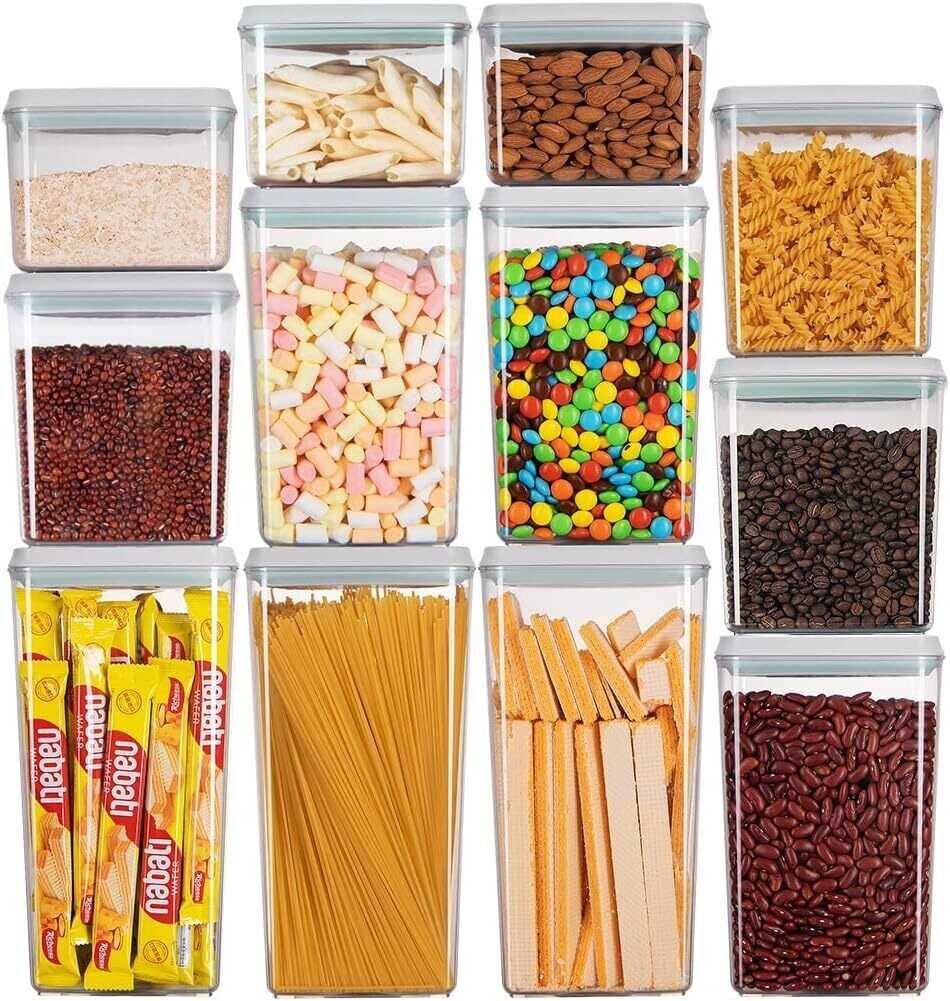 12Pcs Kitchen Food Storage POP Containers Leakproof BPA-Free w/ Airtight Lips