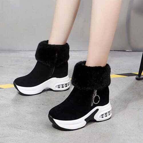 Womens Winter Warm Sneakers Snow Booties Ladies Casual Fluffy Ankle Boots Shoes