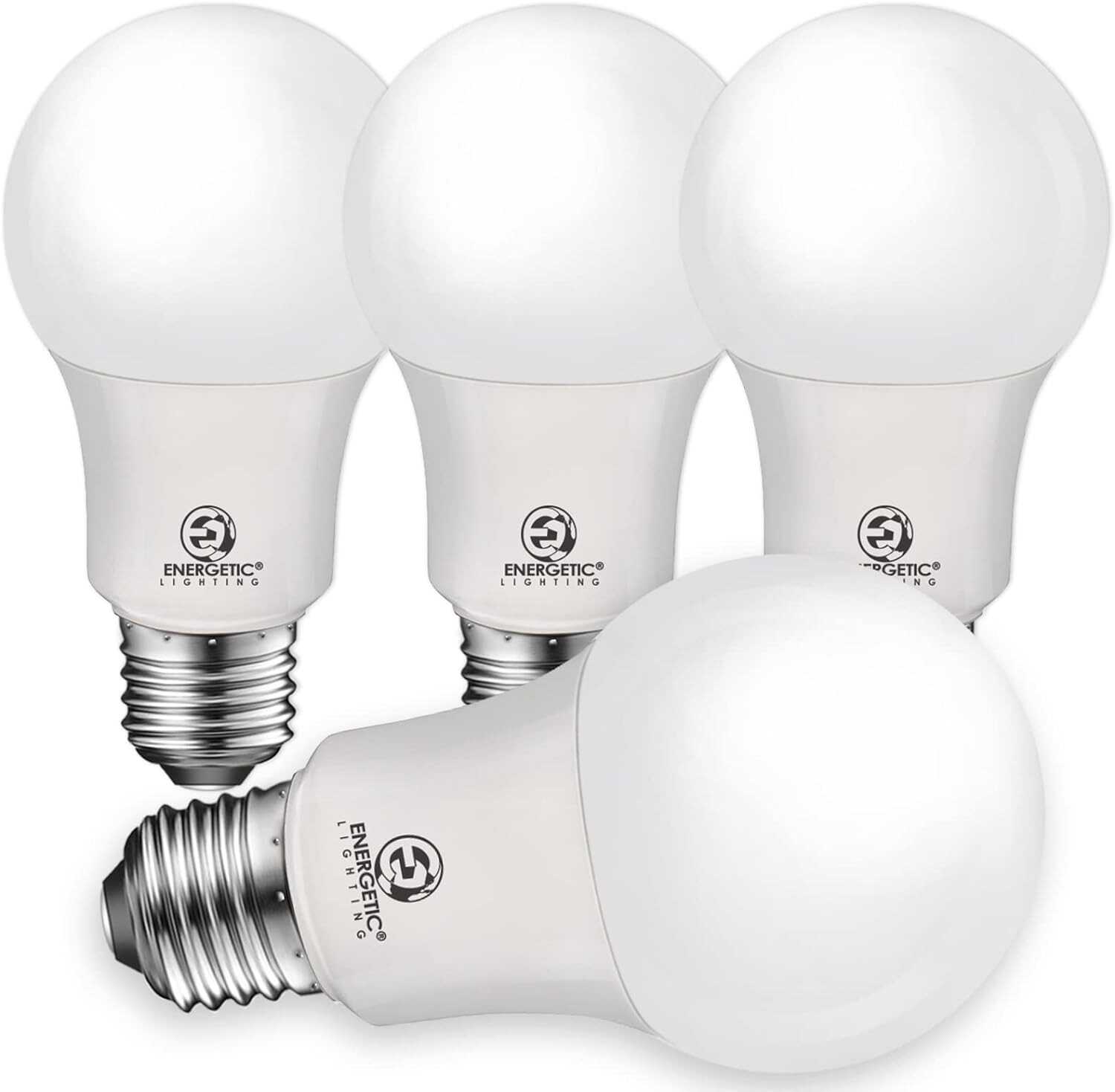 ENERGETIC SMARTER LIGHTING 40W Equivalent A19 LED Light Bulb, Soft White 2700K, UL Listed, E26 Standard Base, Non-Dimmable LED Light Bulb, 4-Pack
