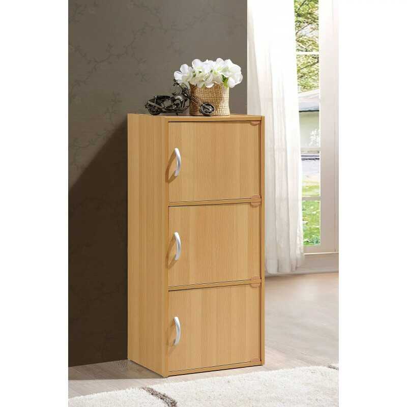 3-Shelf, 3-Door Multi-purpose Cabinet, Mahogany, Indoor, For Home Office/Study.