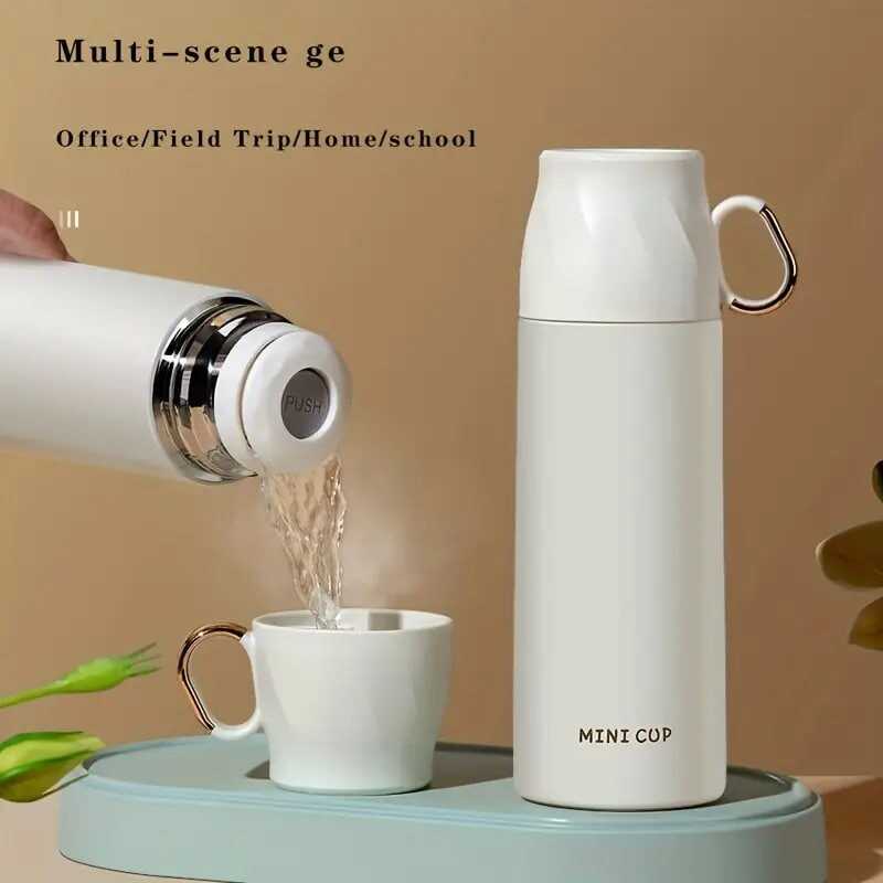 1pc Stainless Steel Thermal Cup, With Gift Box Set, Double Layer Leakproof Insulated Water Bottle, Keeps Hot And Cold Drinks For Hours, Suitable For Cycling, Backpacking, Office Or Car, School, Party,